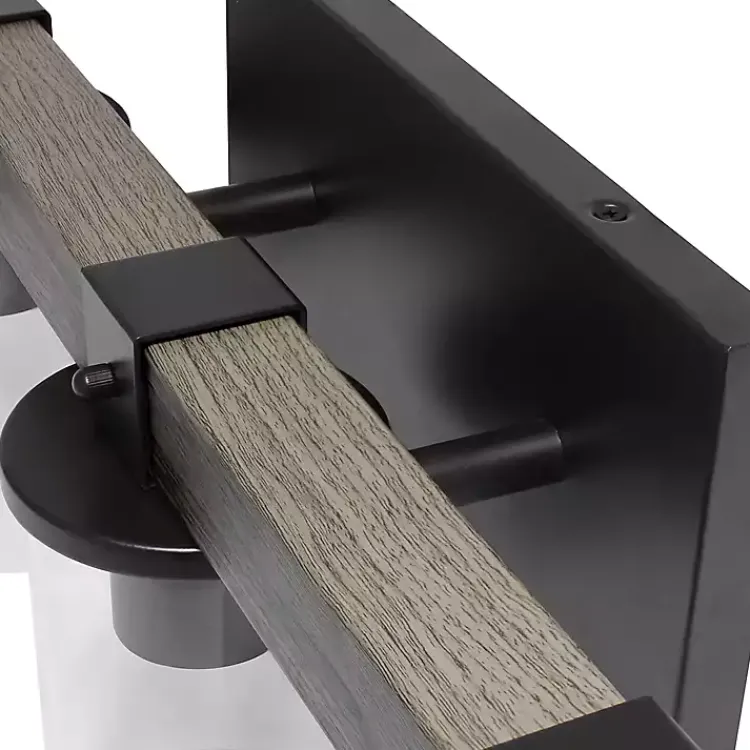 Kirklands Home and Black Glass Shade Vanity Light Gray New