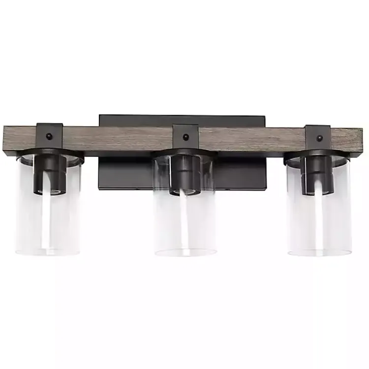 Kirklands Home and Black Glass Shade Vanity Light Gray New