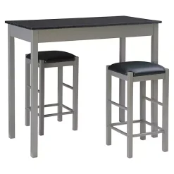 Kirklands Home Gray and Black 3-pc. Stool and Table Set Clearance