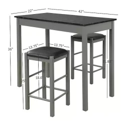 Kirklands Home Gray and Black 3-pc. Stool and Table Set Clearance