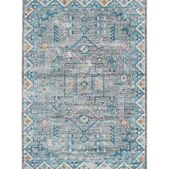 Kirklands Home Gray and Blue Barron Washable Area Rug, 5x7 Sale