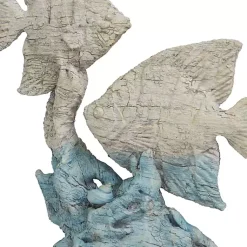 Statues & Figurines>Kirklands Home Gray and Blue Fish Statue