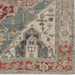 Kirklands Home Gray and Blue Traditional Medallion Area Rug, 8x10 Outlet