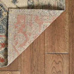 Kirklands Home Gray and Blue Traditional Medallion Area Rug, 8x10 Outlet