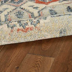 Kirklands Home Gray and Blue Traditional Medallion Area Rug, 8x10 Outlet