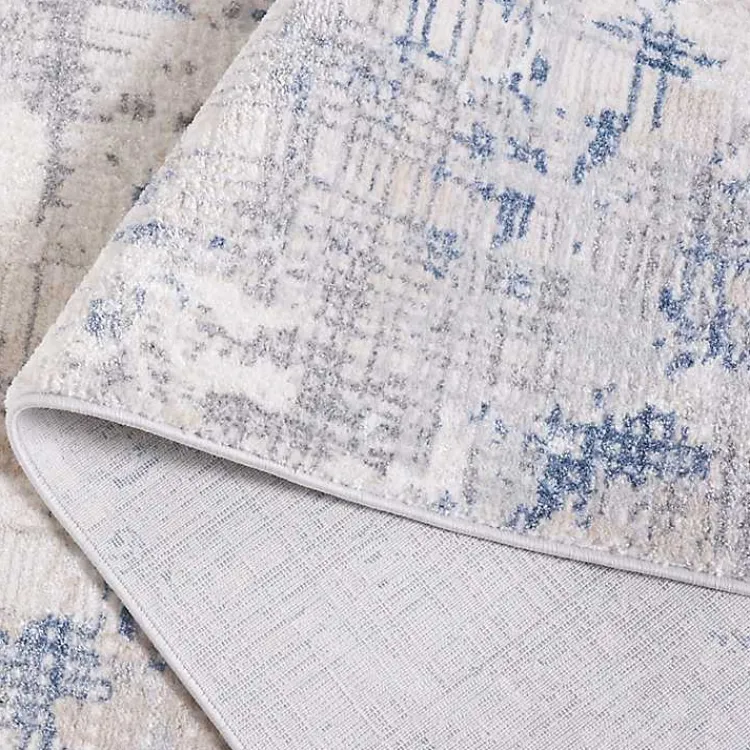 Kirklands Home Gray and Blue Whisper Abstract Runner, 2x8
