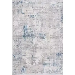 Kirklands Home Gray and Blue Whisper Abstract Area Rug, 5x7 New