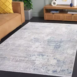 Kirklands Home Gray and Blue Whisper Abstract Area Rug, 5x7 New