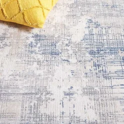 Kirklands Home Gray and Blue Whisper Abstract Area Rug, 5x7 New