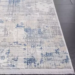 Kirklands Home Gray and Blue Whisper Abstract Area Rug, 6x6 New