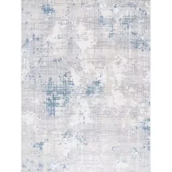 Kirklands Home Gray and Blue Whisper Abstract Area Rug, 8x10 New