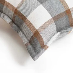 Pillows>Kirklands Home Gray and Brown Plaid Throw Pillow