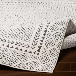 Kirklands Home Gray and Cream Border Harrah Area Rug, 5x7 Sale