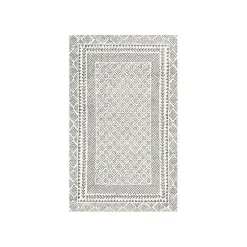 Kirklands Home Gray and Cream Border Harrah Runner New