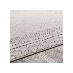 Kirklands Home Gray and Cream Border Harrah Runner New