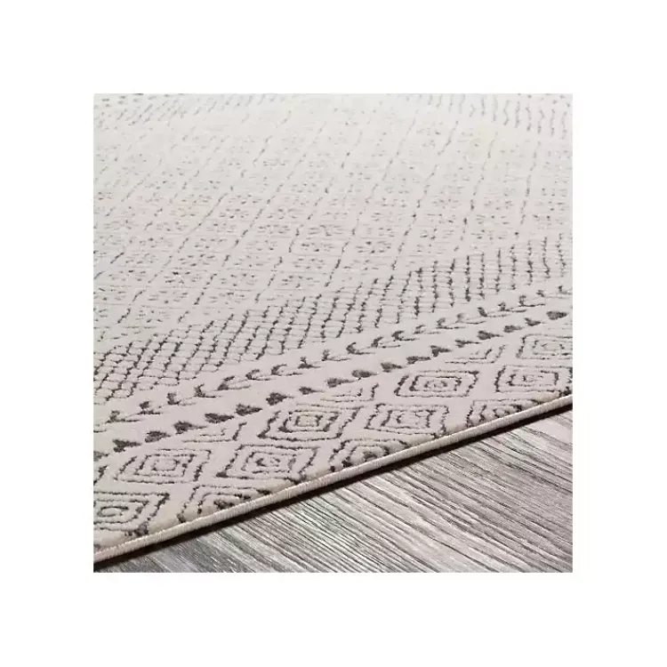 Kirklands Home Gray and Cream Border Harrah Runner New