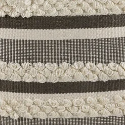 Kirklands Home Gray and Cream Striped Indoor/Outdoor Pillow Online