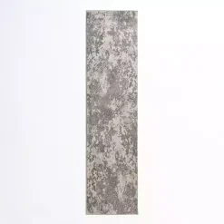Kirklands Home Gray and Cream Wray Modern Runner, 2x8 Outlet