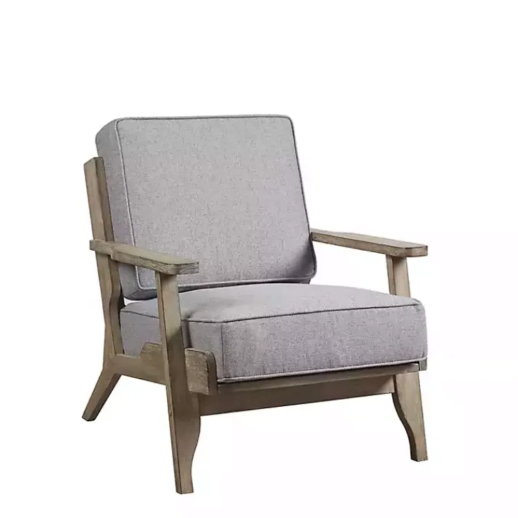 Kirklands Home and Distressed Wooden Malibu Accent Chair Gray Clearance