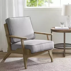 Kirklands Home and Distressed Wooden Malibu Accent Chair Gray Clearance