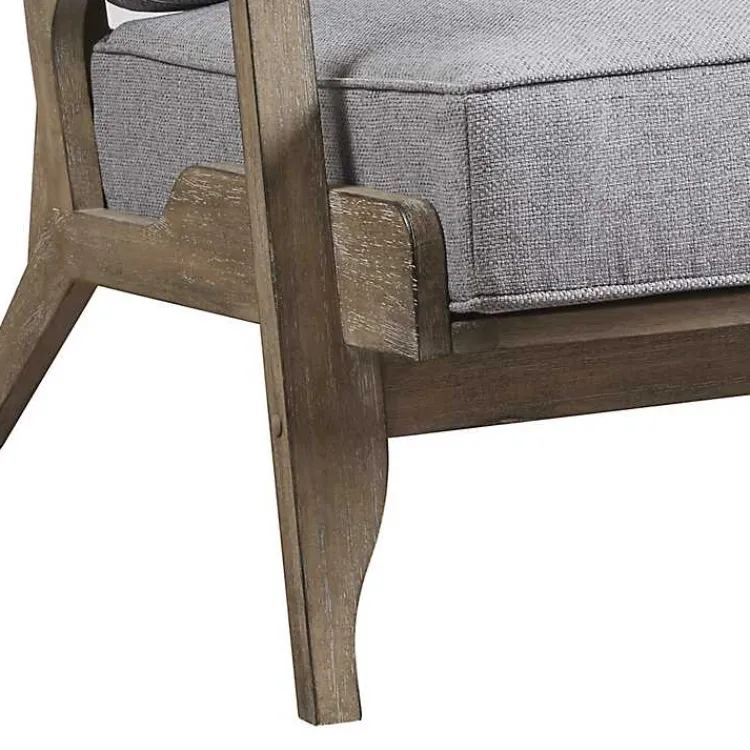 Kirklands Home and Distressed Wooden Malibu Accent Chair Gray Clearance