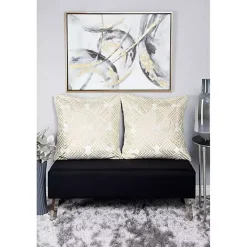 Kirklands Home Gray and Gold Abstract Framed Canvas Art Print Online