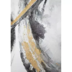 Kirklands Home Gray and Gold Abstract Framed Canvas Art Print Online