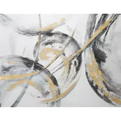 Kirklands Home Gray and Gold Abstract Framed Canvas Art Print Online
