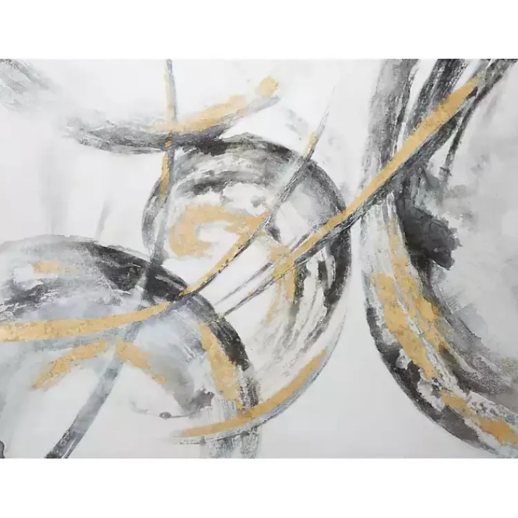 Kirklands Home Gray and Gold Abstract Framed Canvas Art Print Online