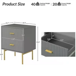 Kirklands Home and Gold Modern Ceandro Nightstand Gray Online
