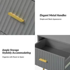 Kirklands Home and Gold Modern Ceandro Nightstand Gray Online