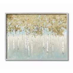 Kirklands Home Gray and Gold Tree Framed Art Print New