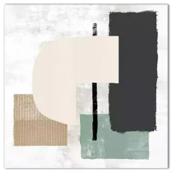 Kirklands Home Gray and Green Abstract Geometric Canvas Wall Art Hot