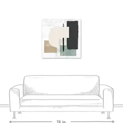 Kirklands Home Gray and Green Abstract Geometric Canvas Wall Art Hot