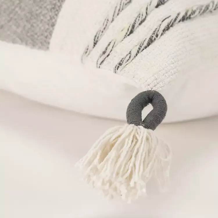Pillows>Kirklands Home Gray and Ivory Color Block Pillow