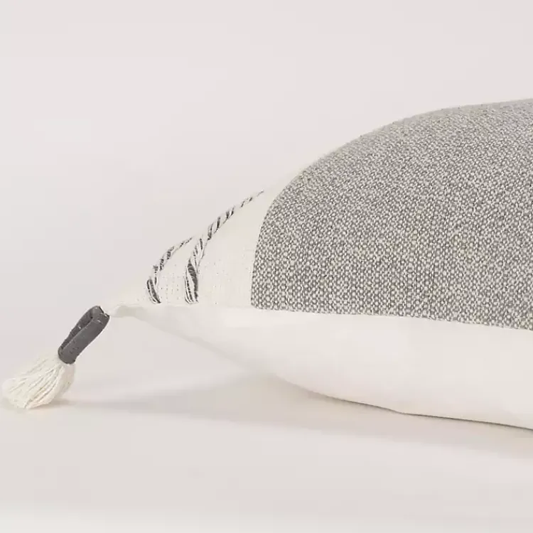 Pillows>Kirklands Home Gray and Ivory Color Block Pillow