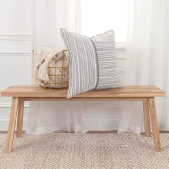 Pillows>Kirklands Home Gray and Ivory Directional Stripes Pillow