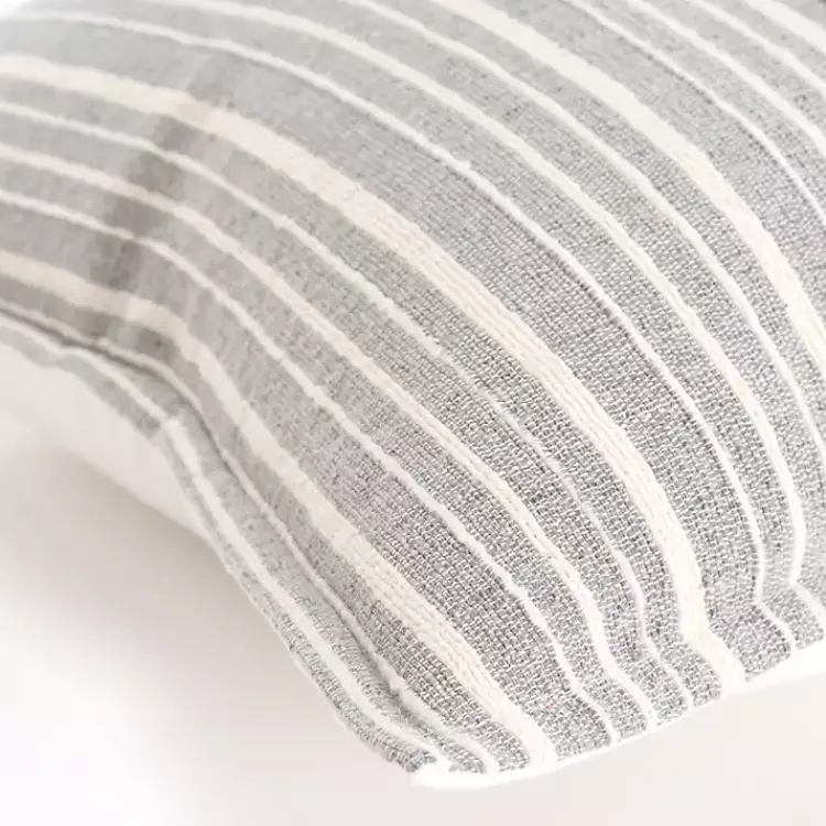 Pillows>Kirklands Home Gray and Ivory Directional Stripes Pillow