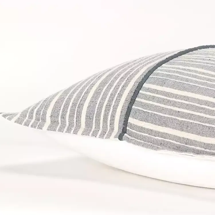 Pillows>Kirklands Home Gray and Ivory Directional Stripes Pillow