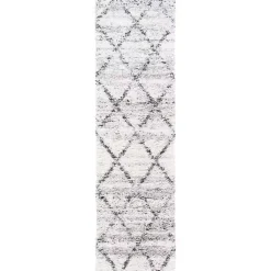 Kirklands Home Gray and Ivory Fontana Shag Runner, 2x8 Hot