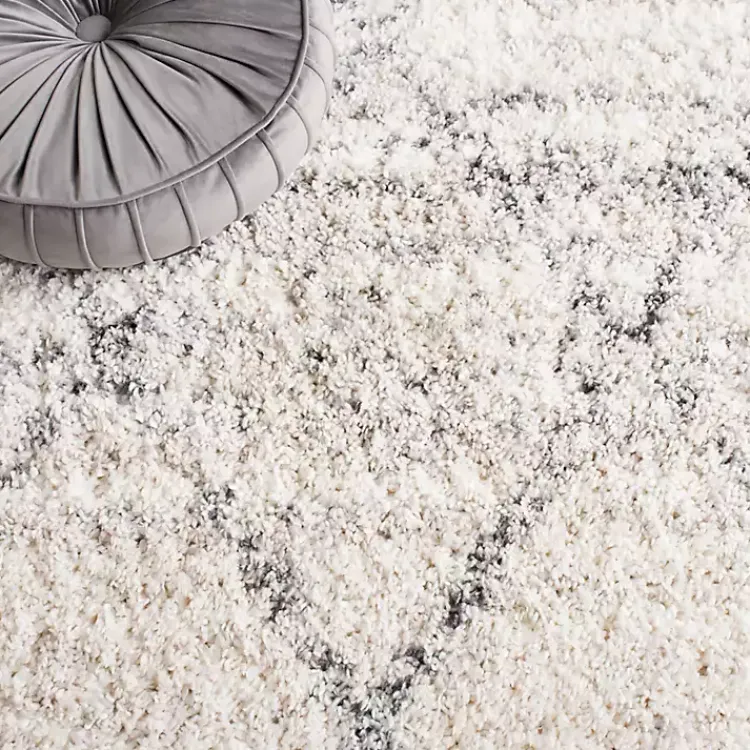 Kirklands Home Gray and Ivory Fontana Shag Area Rug, 5x7 Sale