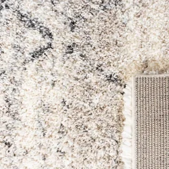 Kirklands Home Gray and Ivory Fontana Shag Area Rug, 5x7 Sale
