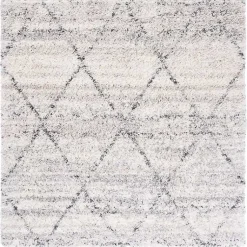 Kirklands Home Gray and Ivory Fontana Shag Area Rug, 6x6 Best