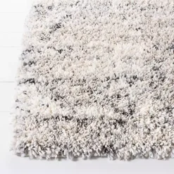 Kirklands Home Gray and Ivory Fontana Shag Area Rug, 6x6 Best