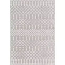 Kirklands Home Gray and Ivory Moroccan Trellis Area Rug, 3x5 Sale
