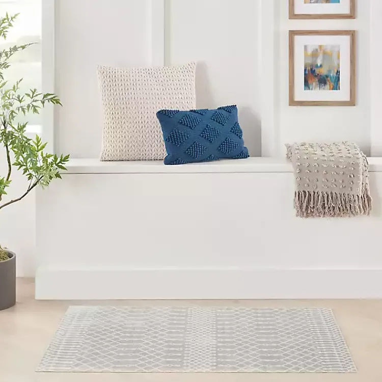Kirklands Home Gray and Ivory Moroccan Trellis Area Rug, 3x5 Sale