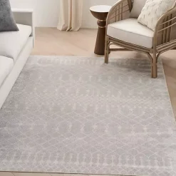 Kirklands Home Gray and Ivory Moroccan Trellis Area Rug, 7x9 Sale