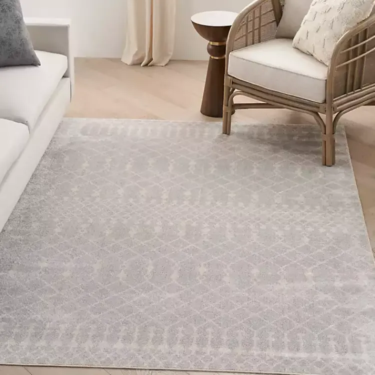 Kirklands Home Gray and Ivory Moroccan Trellis Area Rug, 7x9 Sale