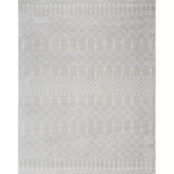 Kirklands Home Gray and Ivory Moroccan Trellis Area Rug, 9x12 Sale