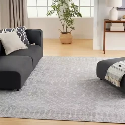 Kirklands Home Gray and Ivory Moroccan Trellis Area Rug, 9x12 Sale
